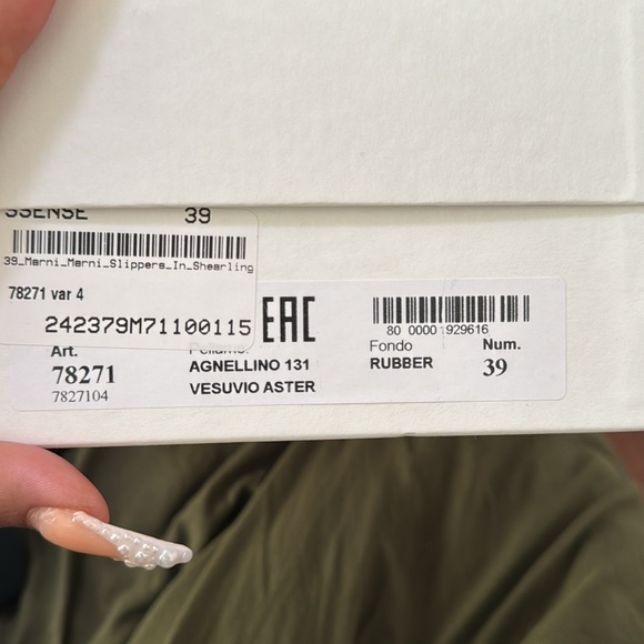 Navy Blue Sherling Slides - Picture 4 of 4